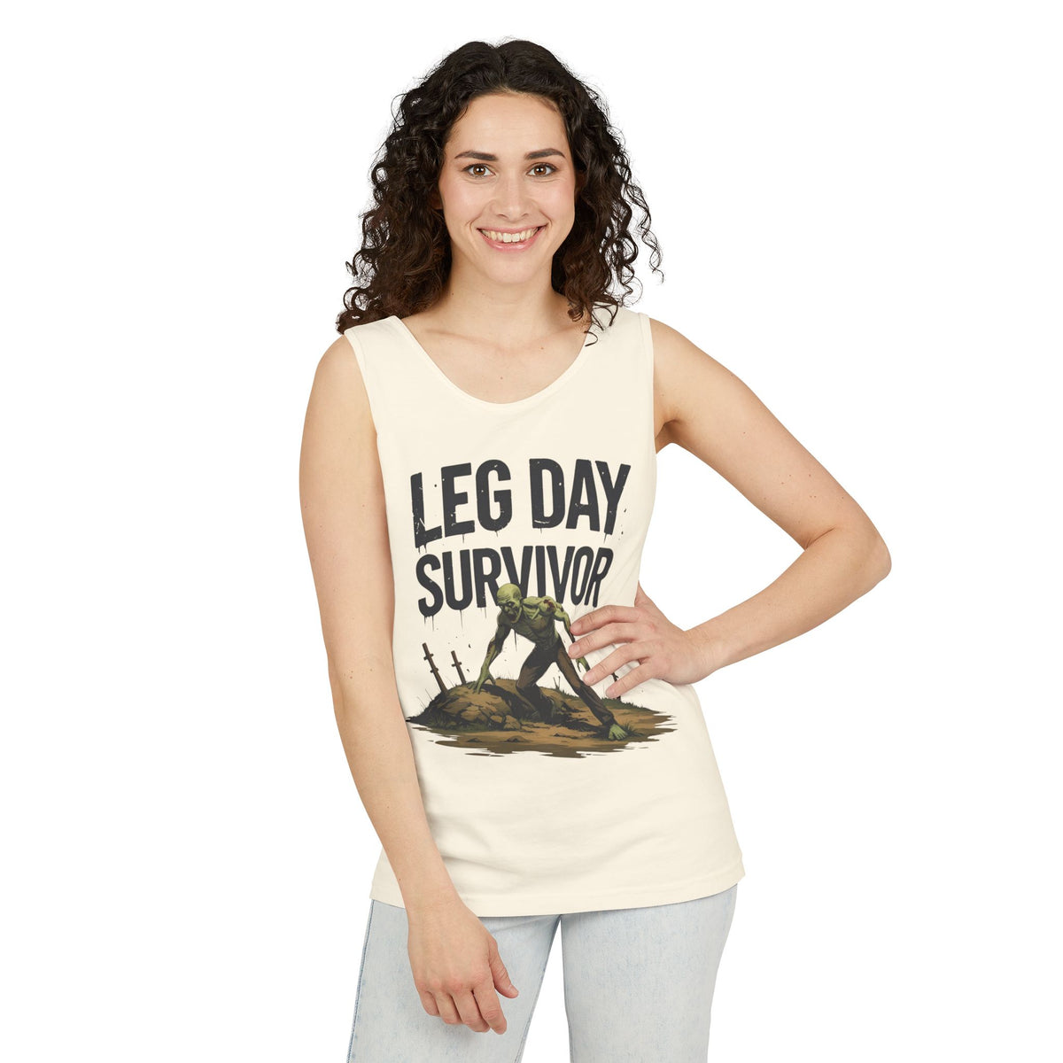 Leg Day Survivor! - Garment-Dyed Tank Top - Funny Gym Tank - Unisex Fitness Apparel - XS-3XL