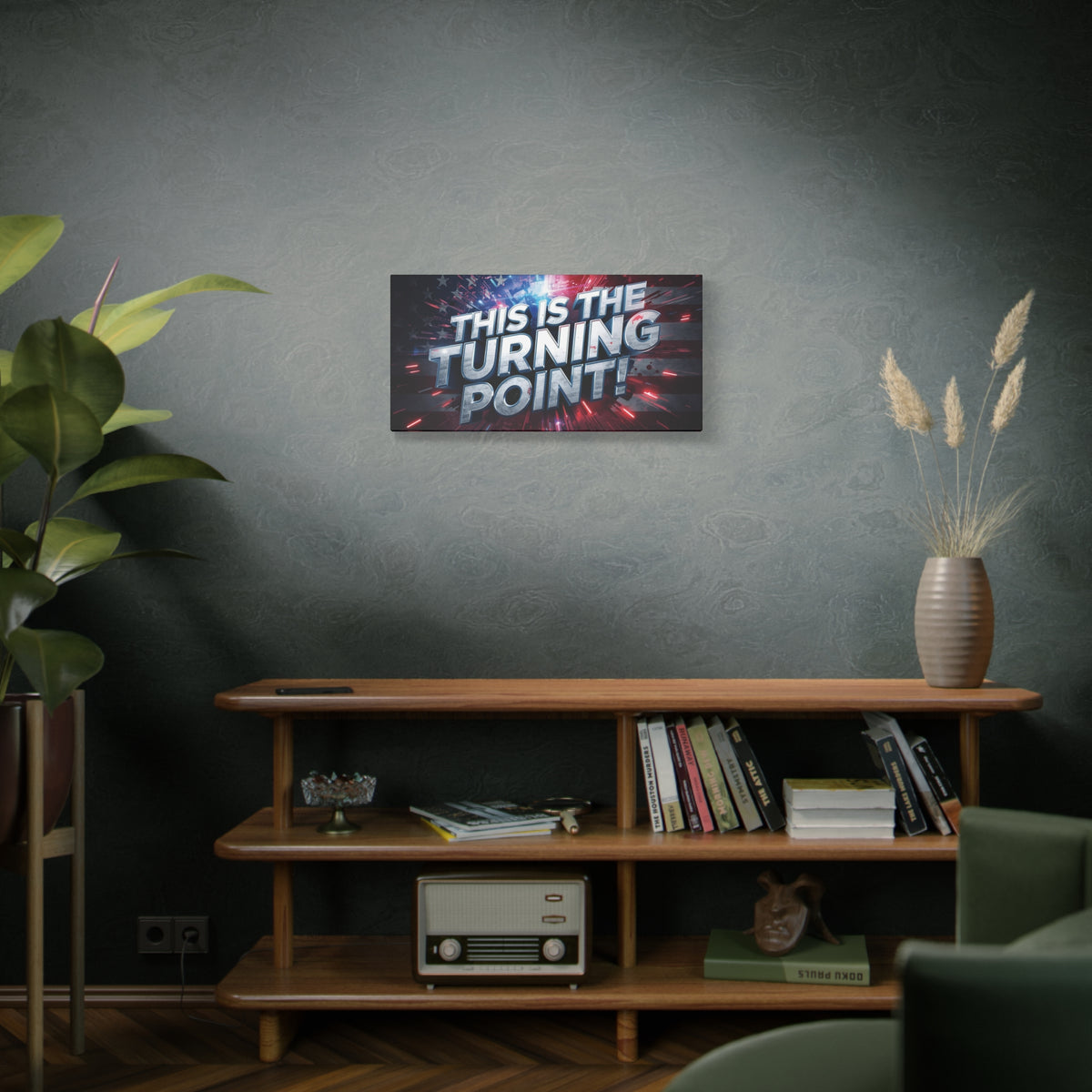 This Is The Turning Point! Canvas Wall Art - Patriotic American Flag - Red White Blue - Motivational Decor - 32 Sizes