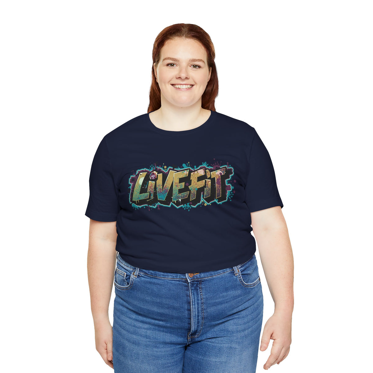 LIVE FIT Graphic Fitness Tee - Motivational Workout T-Shirt - Unisex XS-4XL