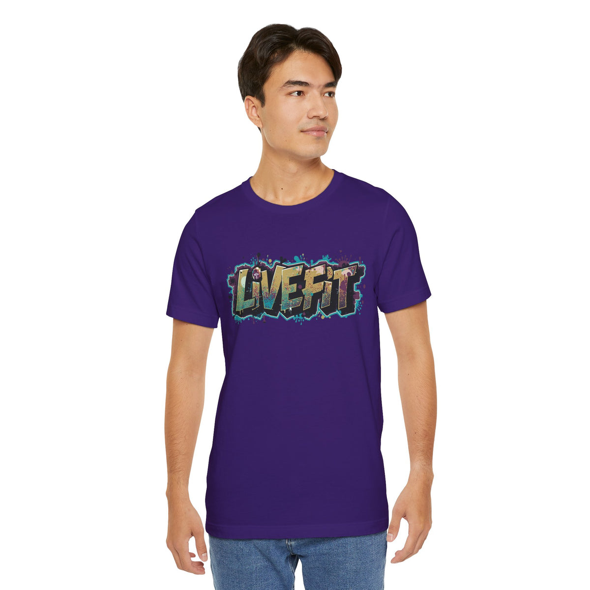 LIVE FIT Graphic Fitness Tee - Motivational Workout T-Shirt - Unisex XS-4XL
