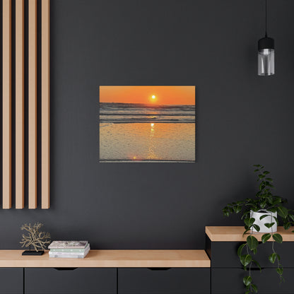 Sunset Beach Canvas Print, Ocean Decor, Wall Art, Home Decor, Coastal Artwork for Living Room