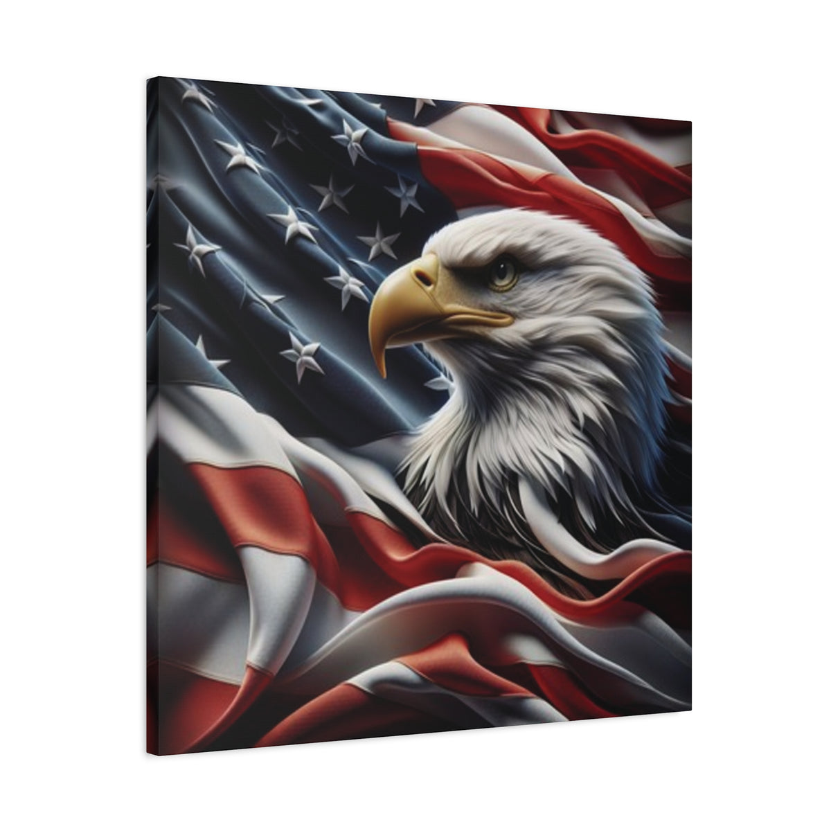 Patriotic Eagle Canvas Wall Art - American Flag Decor - Red White Blue - Gallery Wrapped - 27 Sizes - Veteran Gift