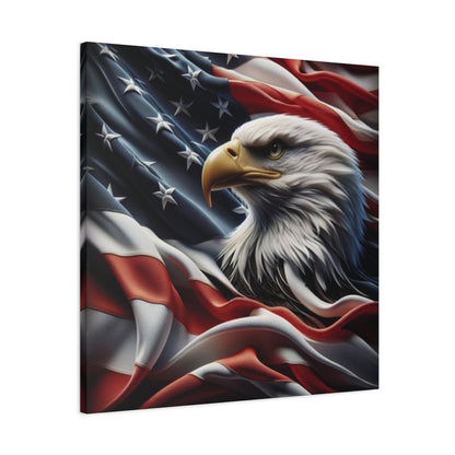 Patriotic Eagle Canvas Wall Art - American Flag Decor - Red White Blue - Gallery Wrapped - 27 Sizes - Veteran Gift