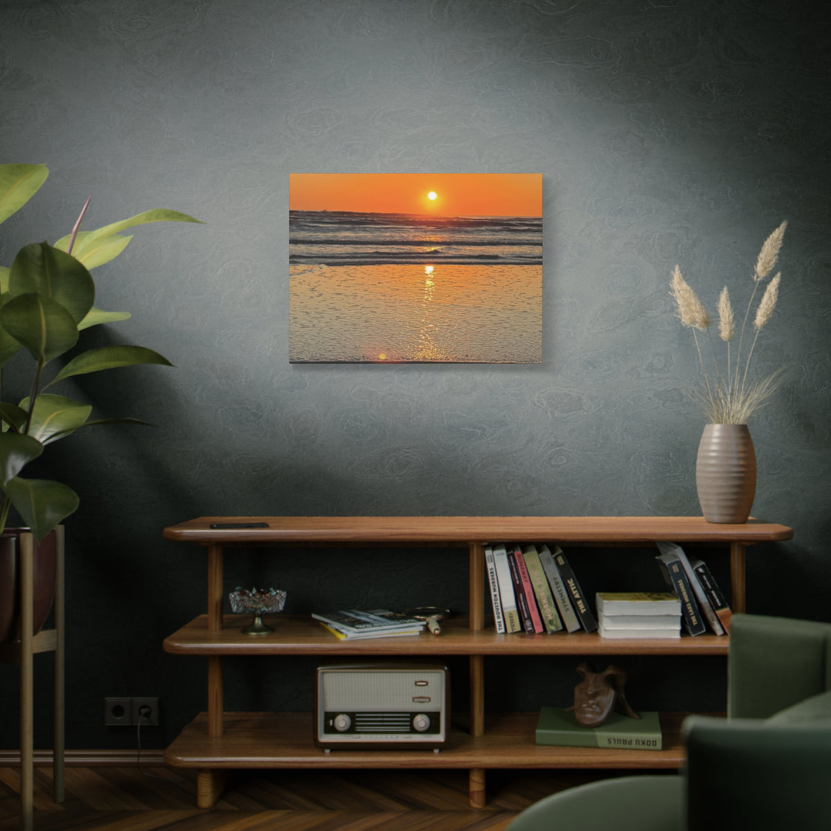 Sunset Beach Canvas Print, Ocean Decor, Wall Art, Home Decor, Coastal Artwork for Living Room