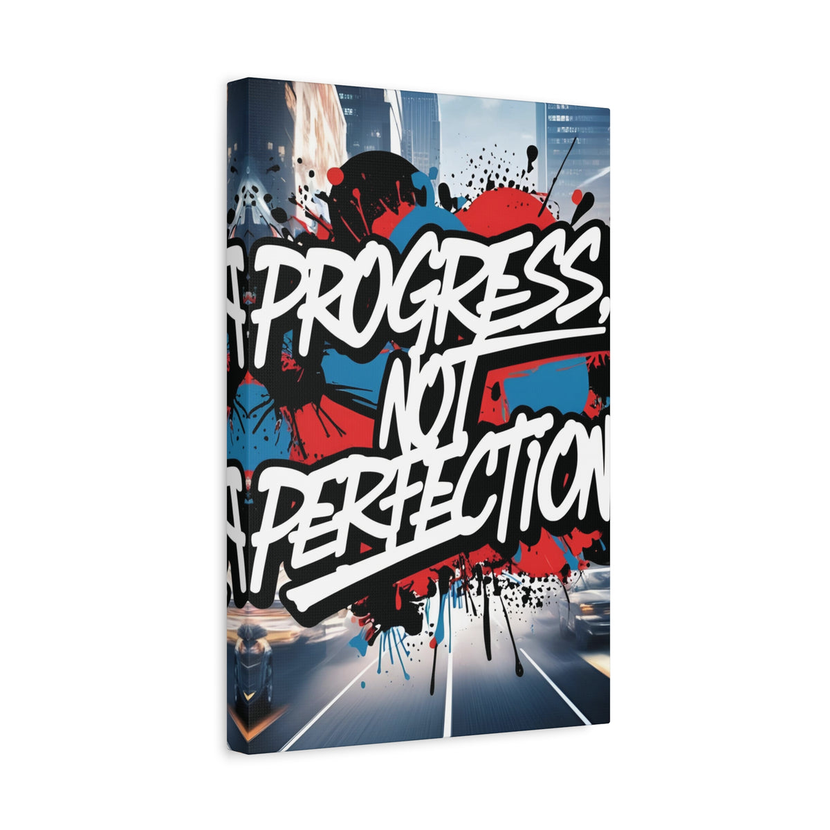 Progress Not Perfection Canvas Wall Art - Motivational Home Decor