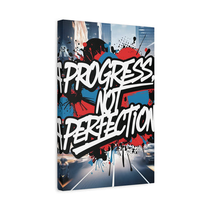 Progress Not Perfection Canvas Wall Art - Motivational Home Decor