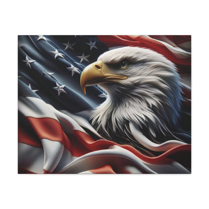 Patriotic Eagle Canvas Wall Art - American Flag Decor - Red White Blue - Gallery Wrapped - 27 Sizes - Veteran Gift