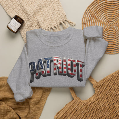 Patriot Fit Life Crewneck Sweatshirt - Arched American Flag 'PATRIOT' Graphic | Unisex S-4XL