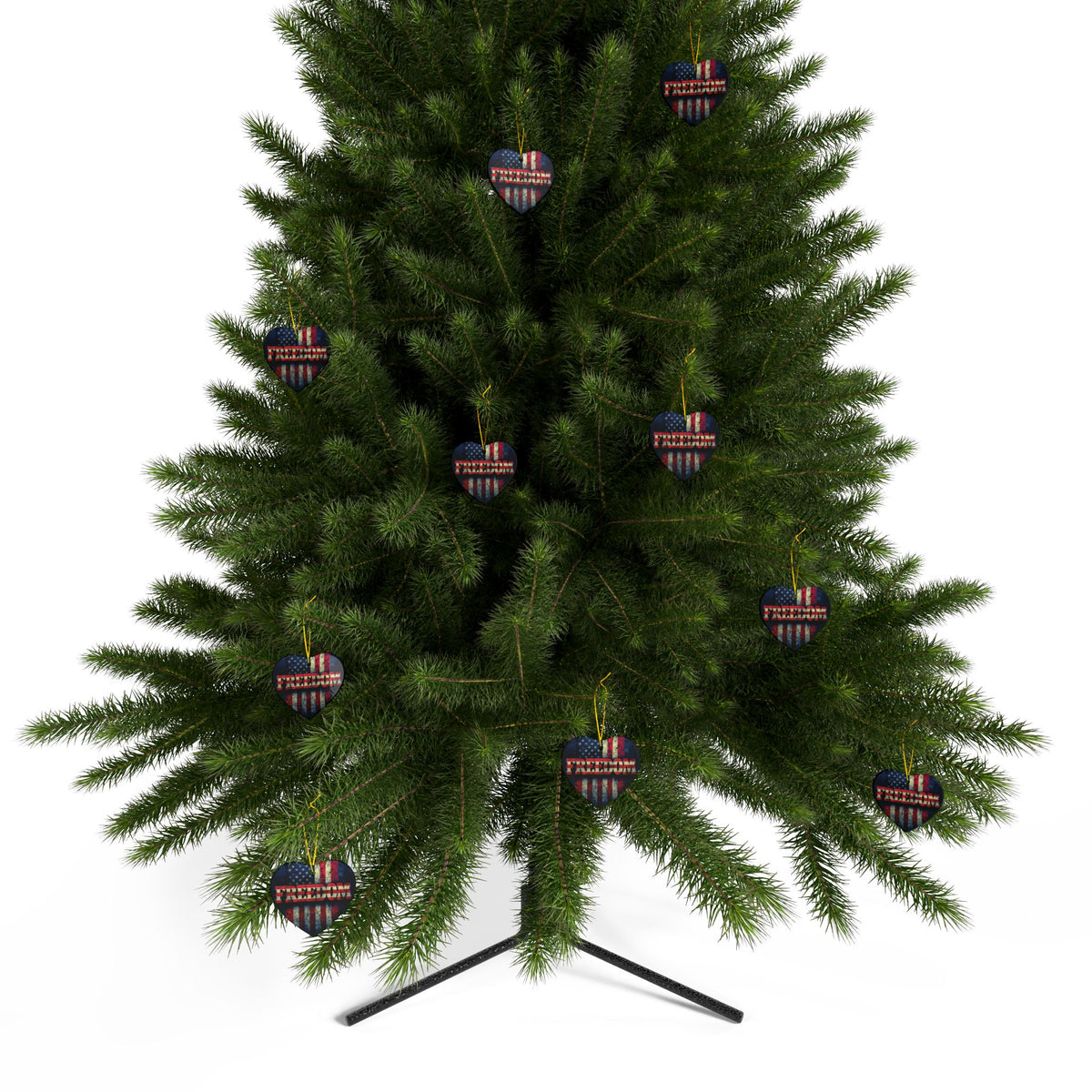 Patriotic Ornaments - Freedom American Flag Design - Red White & Blue - Same Design Both Sides
