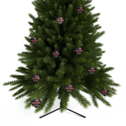 Patriotic Ornaments - Freedom American Flag Design - Red White & Blue - Same Design Both Sides