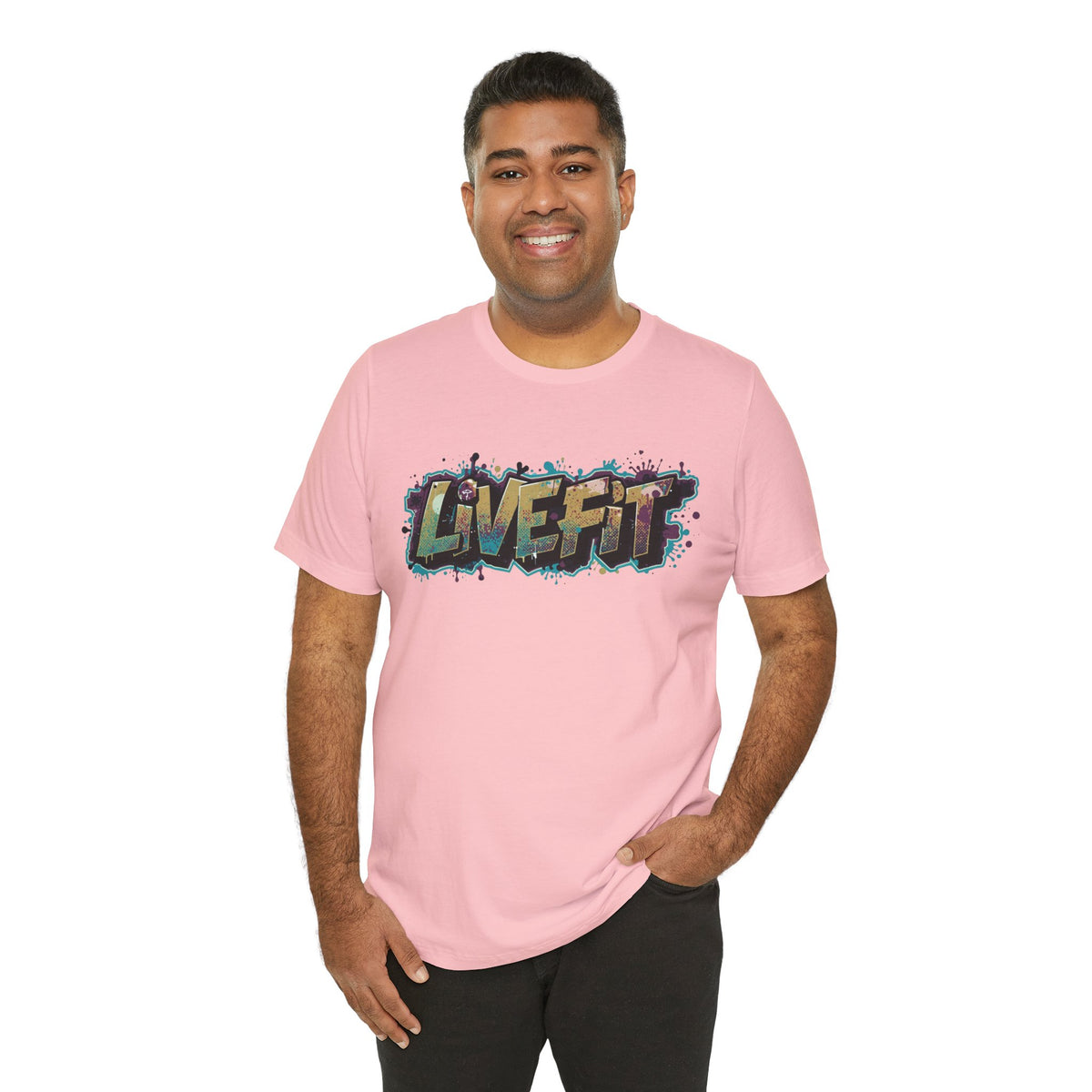 LIVE FIT Graphic Fitness Tee - Motivational Workout T-Shirt - Unisex XS-4XL