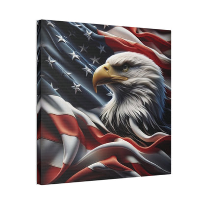 Patriotic Eagle Canvas Wall Art - American Flag Background - USA Decor