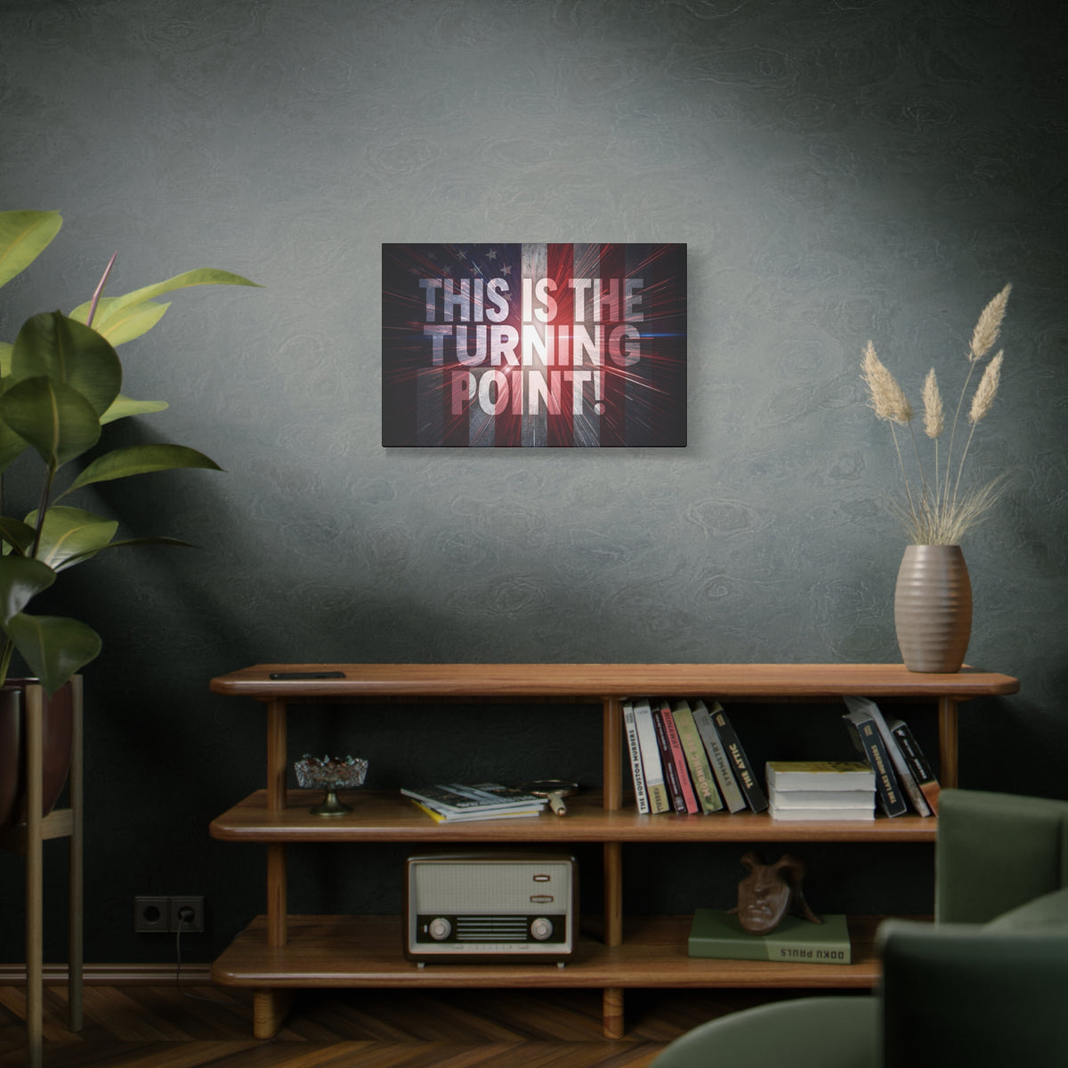 This Is The Turning Point! Canvas Wall Art - Patriotic American Flag - Red White Blue - Motivational Decor - 36 Sizes