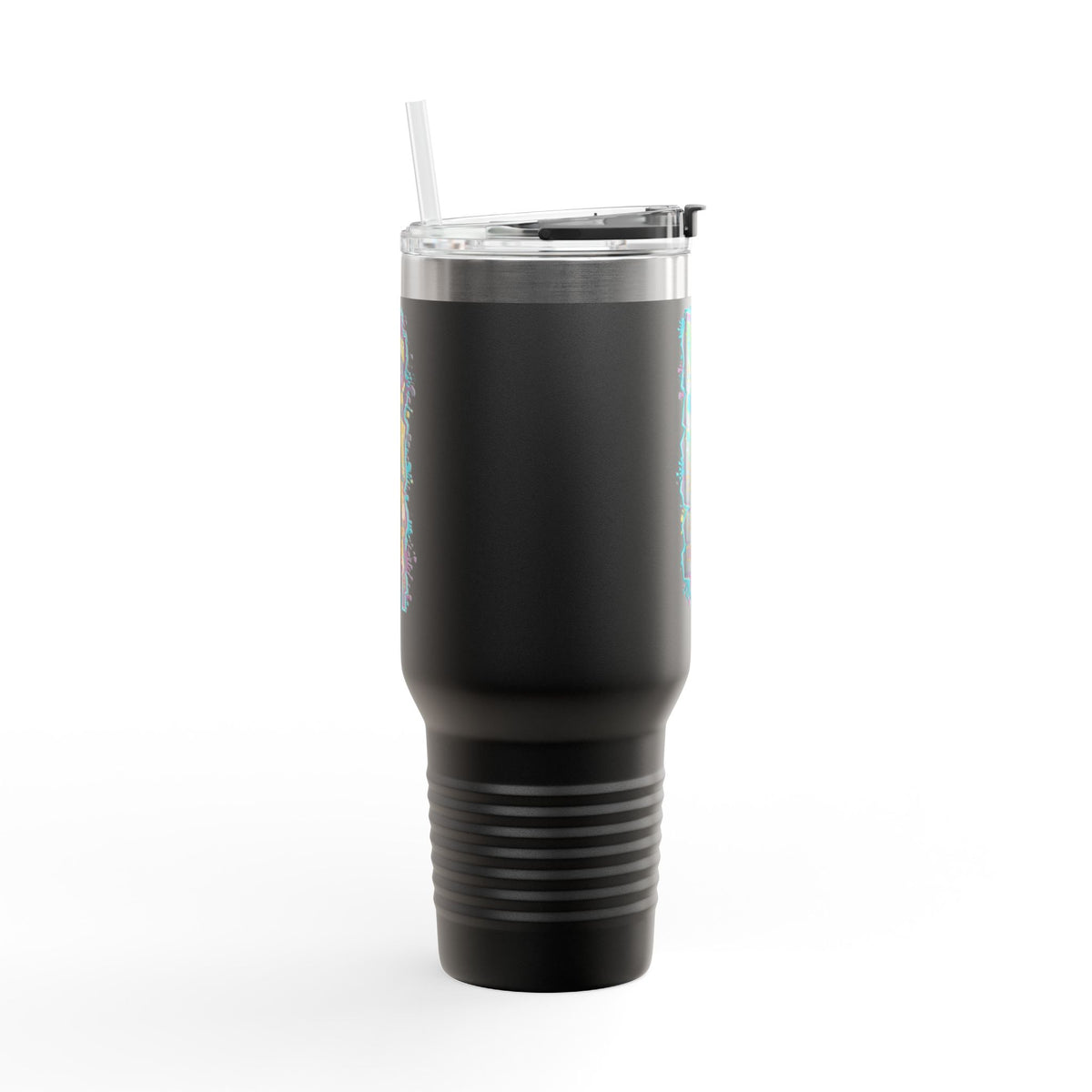 Insulated Travel Mug - Live Fit - 40oz Fitness Water Bottle - Gym Coffee Cup - Durable Travel Tumbler - Motivational Drinkware