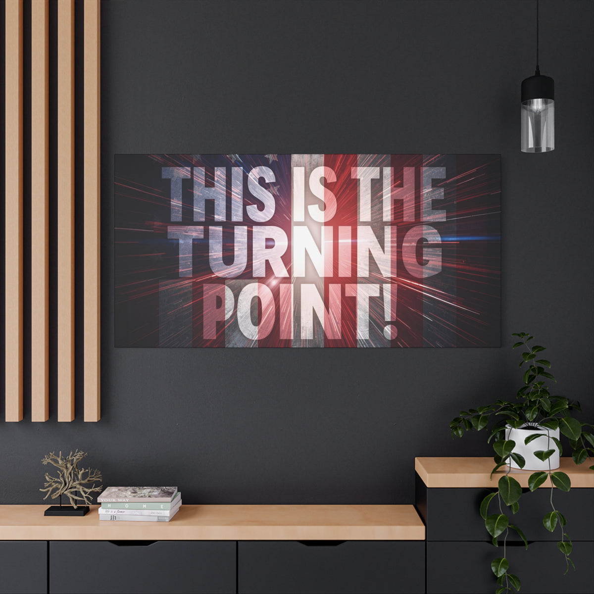 This Is The Turning Point! Canvas Wall Art - Patriotic American Flag - Red White Blue - Motivational Decor - 36 Sizes