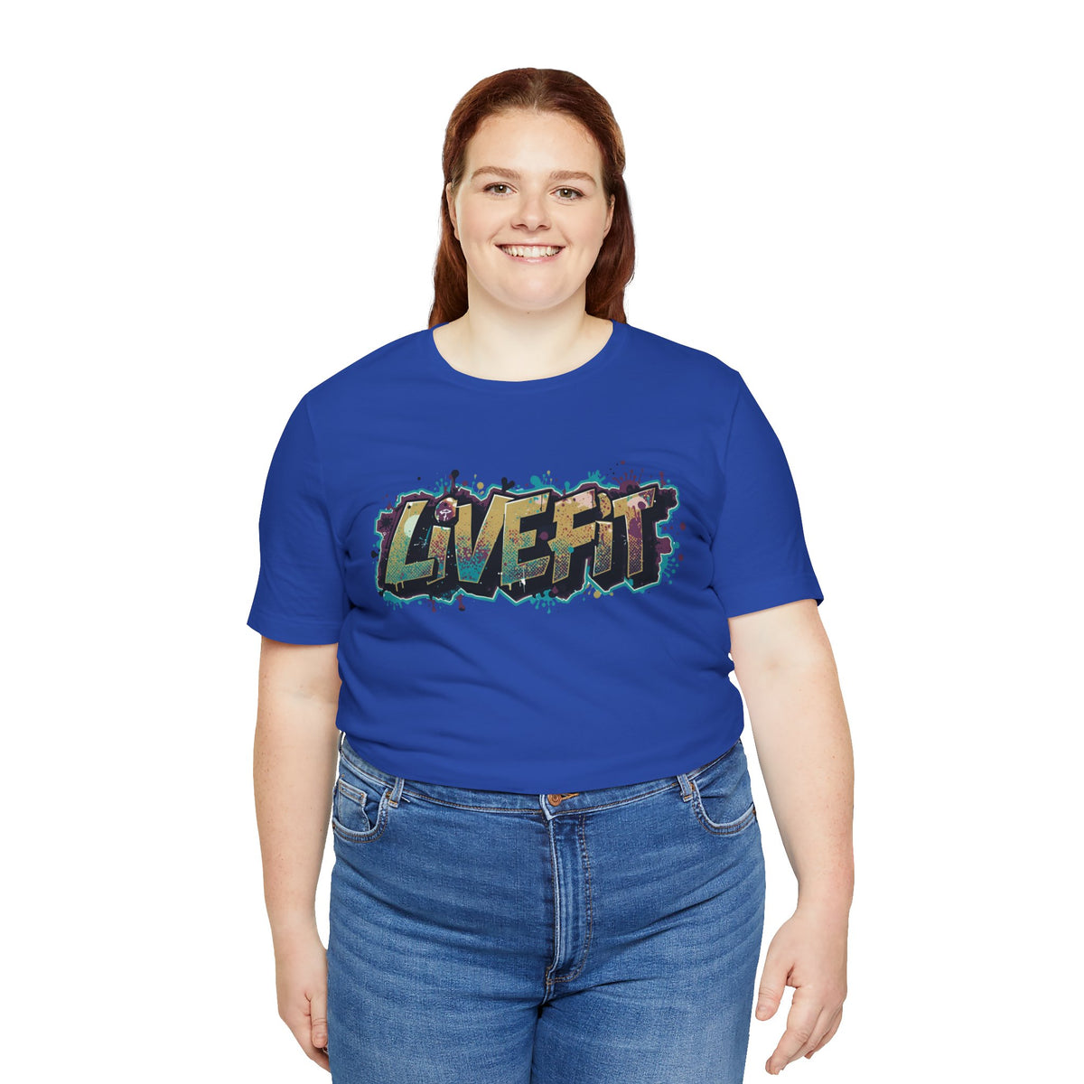 LIVE FIT Graphic Fitness Tee - Motivational Workout T-Shirt - Unisex XS-4XL