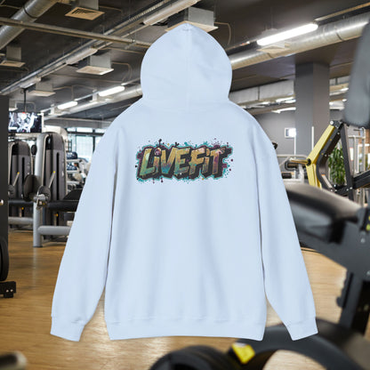 LIVE FIT Hoodie - Unisex Heavy Blend Sweatshirt - Fitness Gym Wear - Workout Apparel - S-5XL