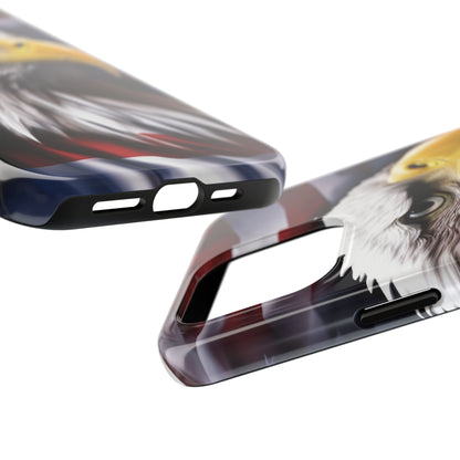 Patriotic - Bald Eagle - Phone Case - Tough Phone Case - American Flag Design - Gift for Veterans - National Holidays - Outdoor Adventures - Eagle Lover