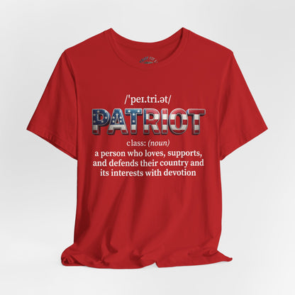 Patriot Definition Tee — American Flag Text Patriotic T‑Shirt - Patriot Fit Life