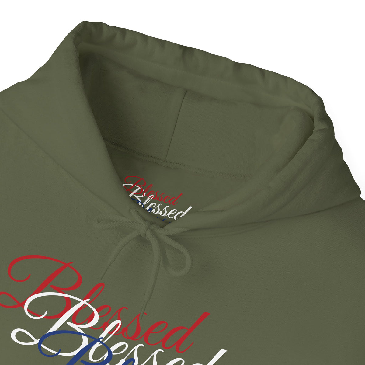 Blessed Hoodie - Patriotic Red White Blue - Unisex Pullover - Front & Back Print - S-5XL