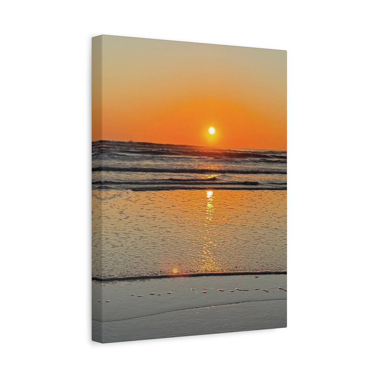 Sunset Beach Canvas Print, Ocean Decor, Wall Art, Home Decor, Coastal Artwork for Living Room