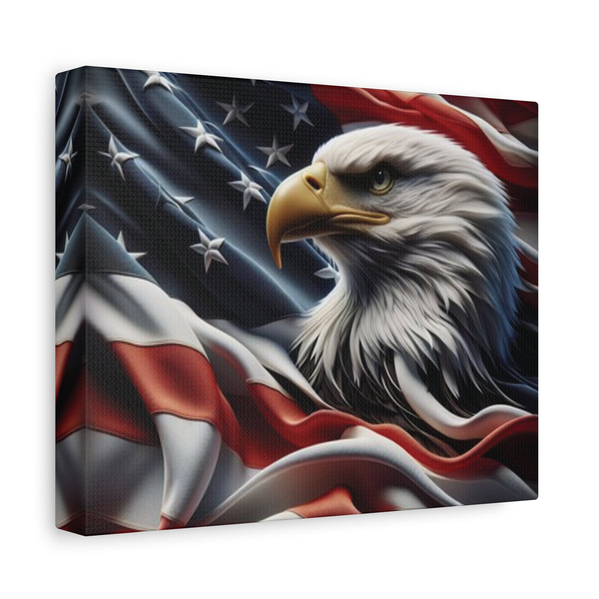 Patriotic Eagle Canvas Wall Art - American Flag Decor - Red White Blue - Gallery Wrapped - 27 Sizes - Veteran Gift
