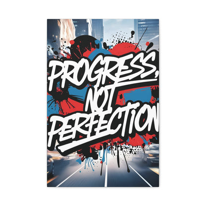 Progress Not Perfection Canvas Wall Art - Motivational Home Decor