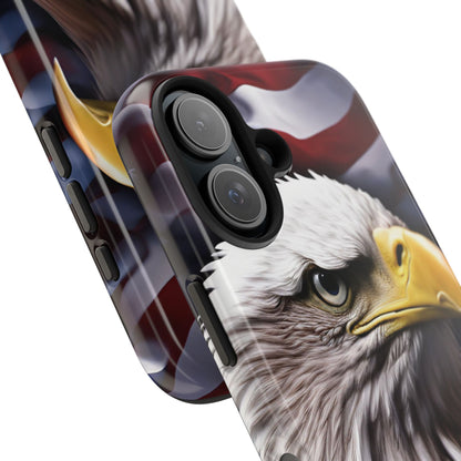 Patriotic - Bald Eagle - Phone Case - Tough Phone Case - American Flag Design - Gift for Veterans - National Holidays - Outdoor Adventures - Eagle Lover