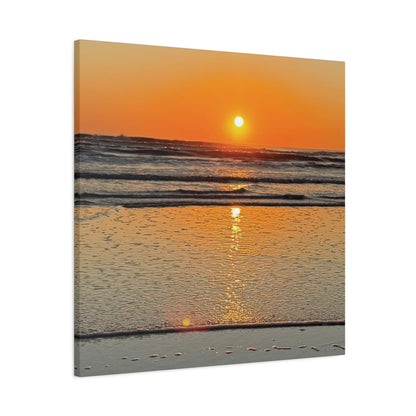 Sunset Beach Canvas Print, Ocean Decor, Wall Art, Home Decor, Coastal Artwork for Living Room