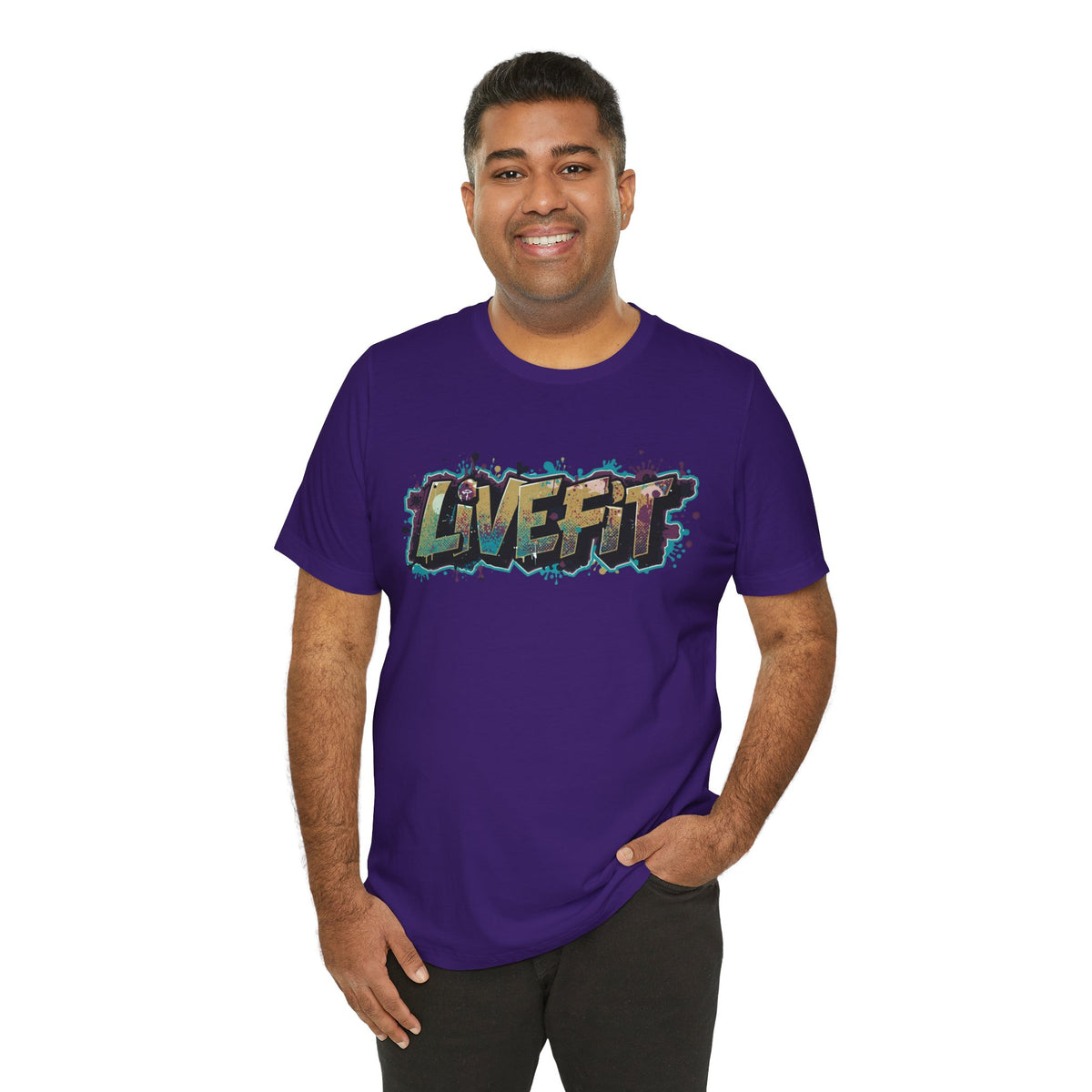 LIVE FIT Graphic Fitness Tee - Motivational Workout T-Shirt - Unisex XS-4XL