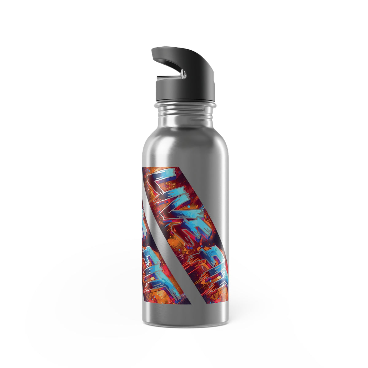 Vibrant - LIVE FIT - Stainless Steel  - 20oz - Water Bottle - Flip Top Spout - With Straw - Eco-Friendly - Fitness