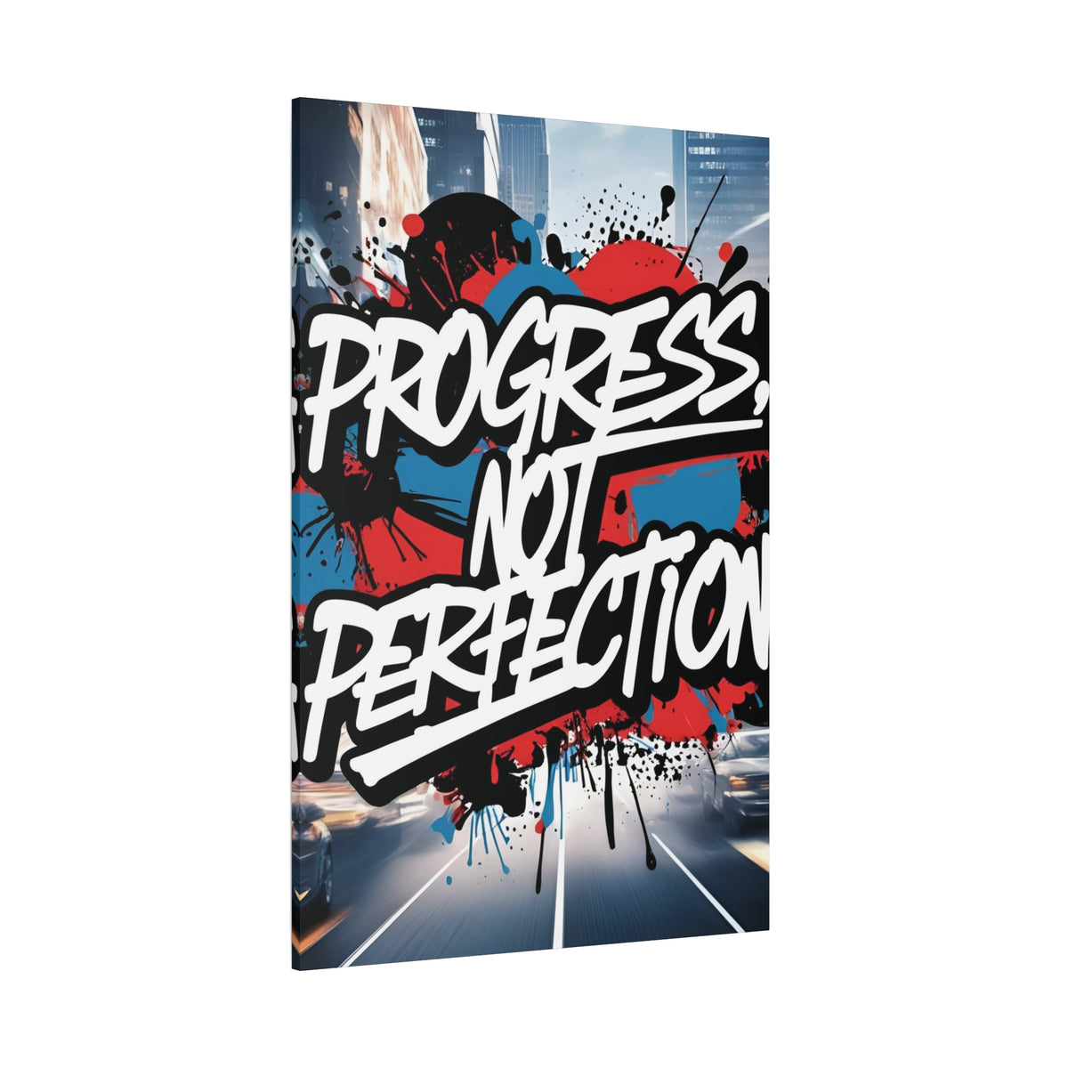 Progress Not Perfection Canvas Wall Art - Motivational Home Decor