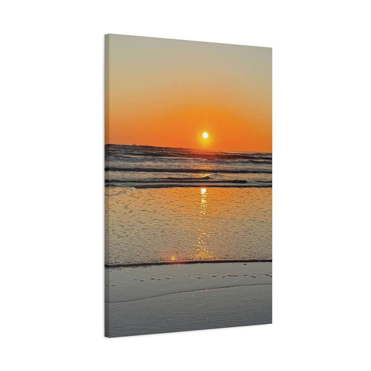 Sunset Beach Canvas Print, Ocean Decor, Wall Art, Home Decor, Coastal Artwork for Living Room