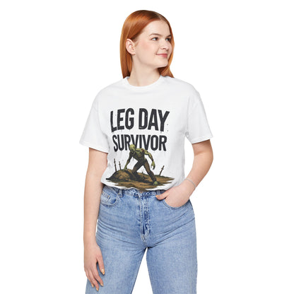 Leg Day Survivor Tee - Fitness Shirt - Workout Apparel - Gym Gift - Unisex Graphic Tee - Funny T-shirt