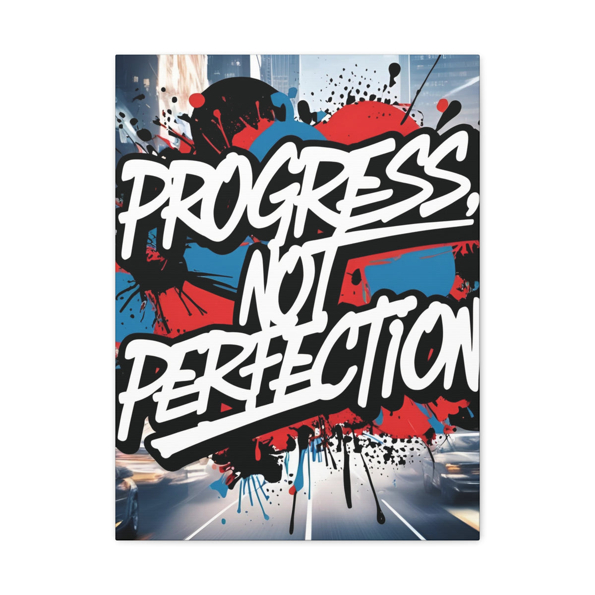Progress Not Perfection Canvas Wall Art - Motivational Home Decor