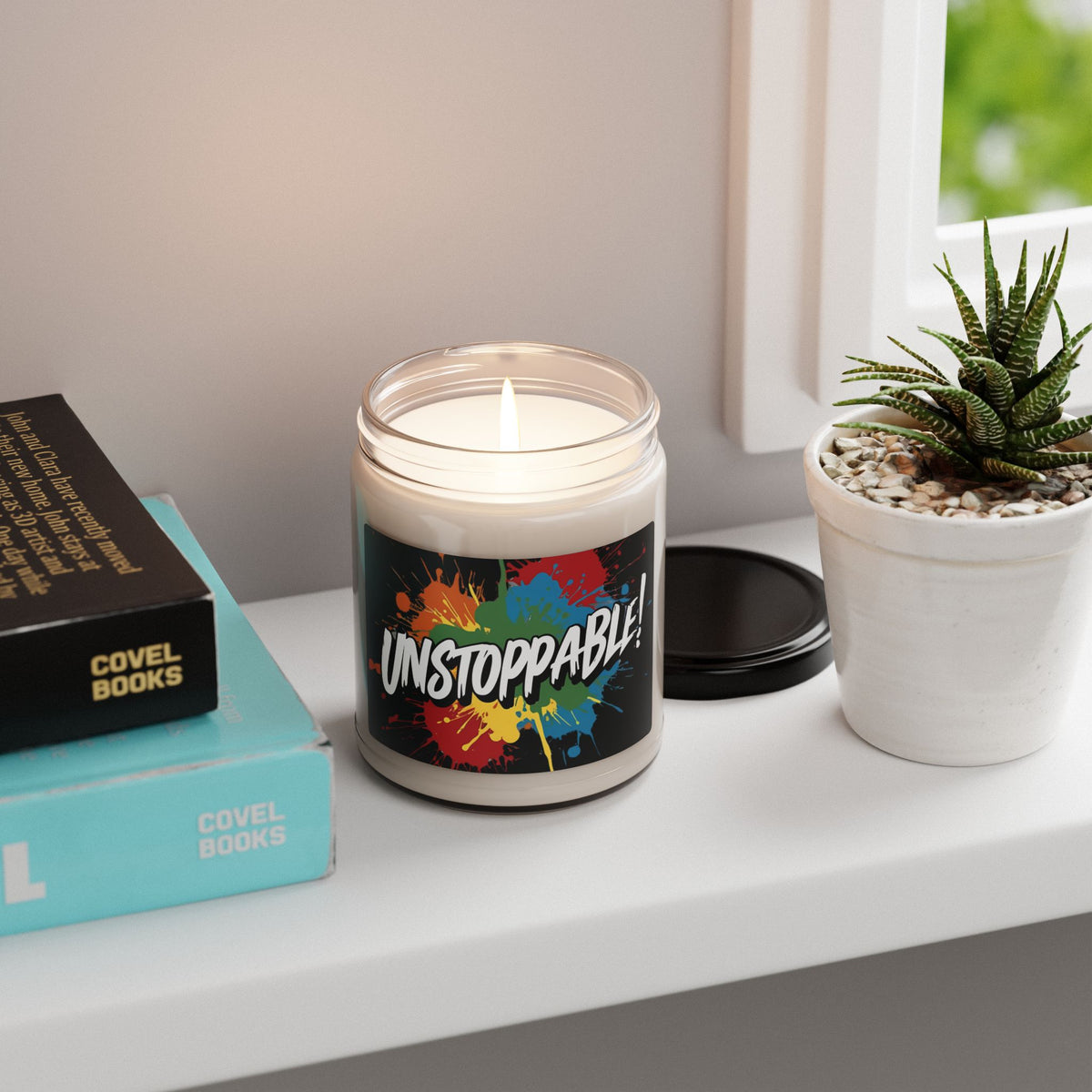 Unstoppable! Scented Soy Candle - 9oz - Motivational Fitness Gift - 10 Scent Options - Eco-Friendly Home Decor