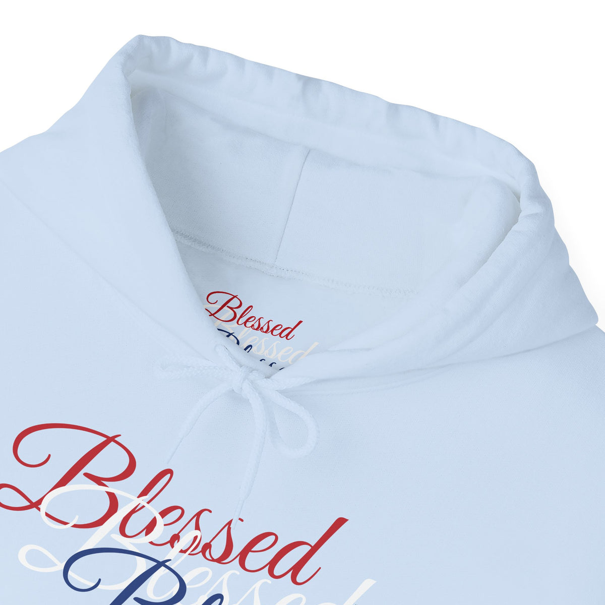 Blessed Hoodie - Patriotic Red White Blue - Unisex Pullover - Front & Back Print - S-5XL