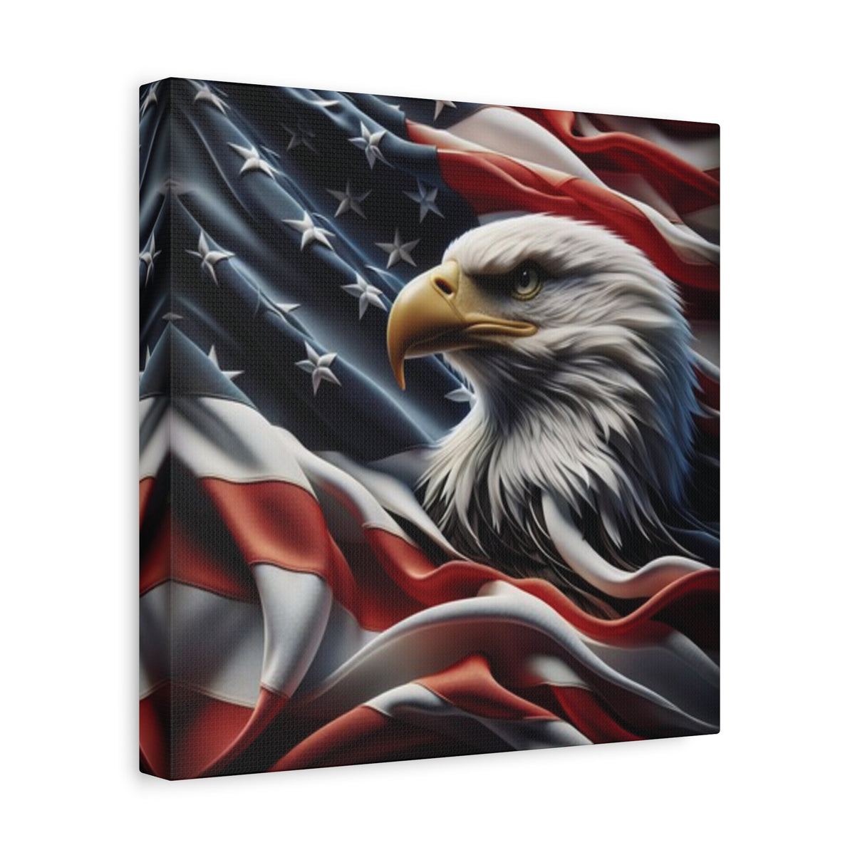 Patriotic Eagle Canvas Wall Art - American Flag Decor - Red White Blue - Gallery Wrapped - 27 Sizes - Veteran Gift