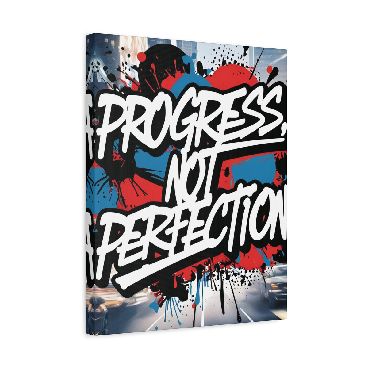 Progress Not Perfection Canvas Wall Art - Motivational Home Decor
