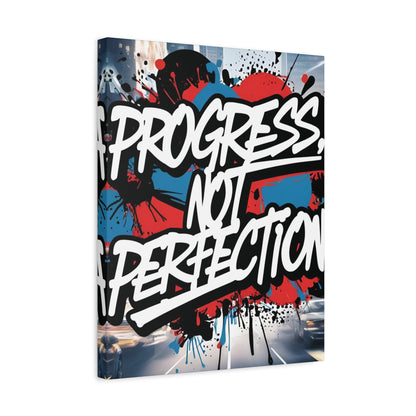 Progress Not Perfection Canvas Wall Art - Motivational Home Decor