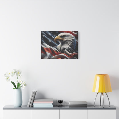 Patriotic Eagle Canvas Wall Art - American Flag Decor - Red White Blue - Gallery Wrapped - 27 Sizes - Veteran Gift