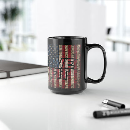 LIVE FIT Vintage American Flag Mug - Patriotic Fitness Motivation - 11oz/15oz