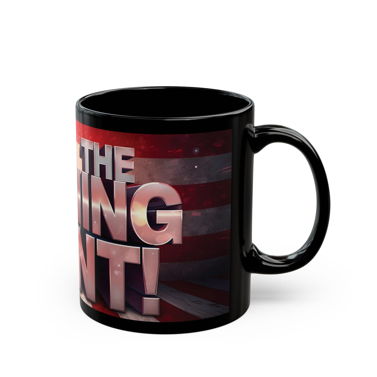 The Turning Point Black Ceramic Mug - Motivational American Flag Design