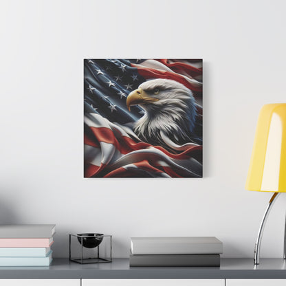 Patriotic Eagle Canvas Wall Art - American Flag Decor - Red White Blue - Gallery Wrapped - 27 Sizes - Veteran Gift