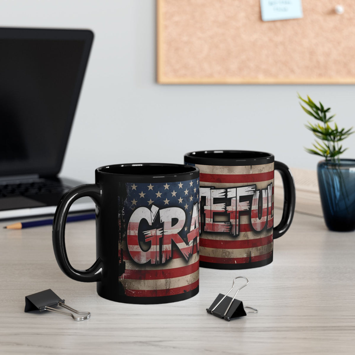 Grateful Mug - Vintage American Flag Design - Patriotic Gift - 11oz/15oz