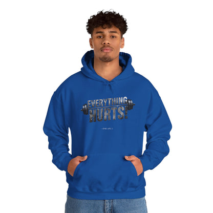 Everything Hurts! Gym Life Workout Hoodie - Funny Fitness Sweatshirt - Barbell Design - S-5XL