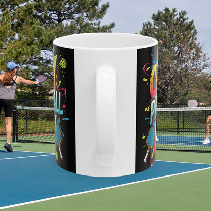 Crazy Pickleball Lady Mug - Colorful Design - 11oz/15oz - Funny Pickleball Gift
