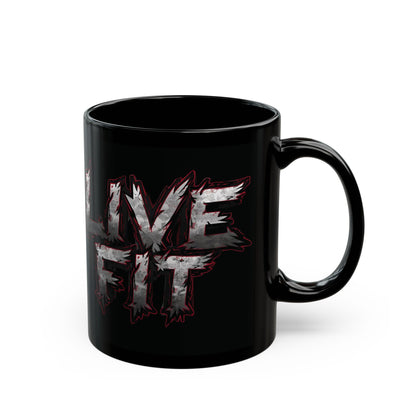 LIVE FIT Black Ceramic Mug (11oz/15oz)