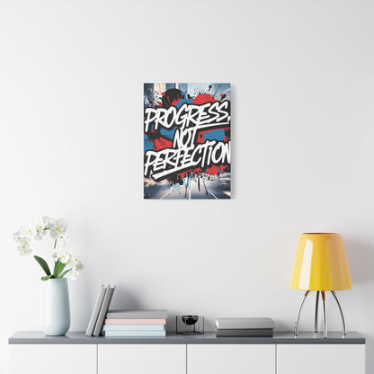 Progress Not Perfection Canvas Wall Art - Motivational Home Decor