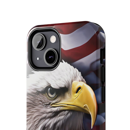 Patriotic - Bald Eagle - Phone Case - Tough Phone Case - American Flag Design - Gift for Veterans - National Holidays - Outdoor Adventures - Eagle Lover